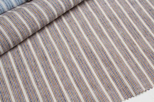 swatch-Rustic Linen Cotton Canvas – Stripes-Fabric-FabricSight