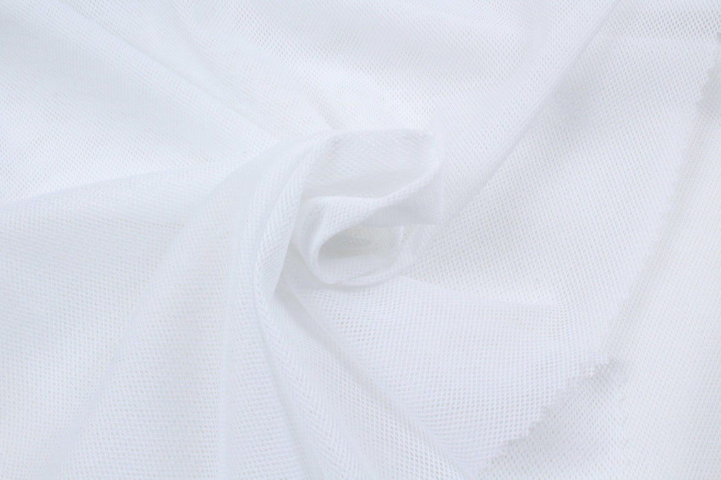 swatch-Seaqual™ Recycled Polyester Eyelet Mesh - Natural Stretch - 2 Colors Available-Fabric-FabricSight