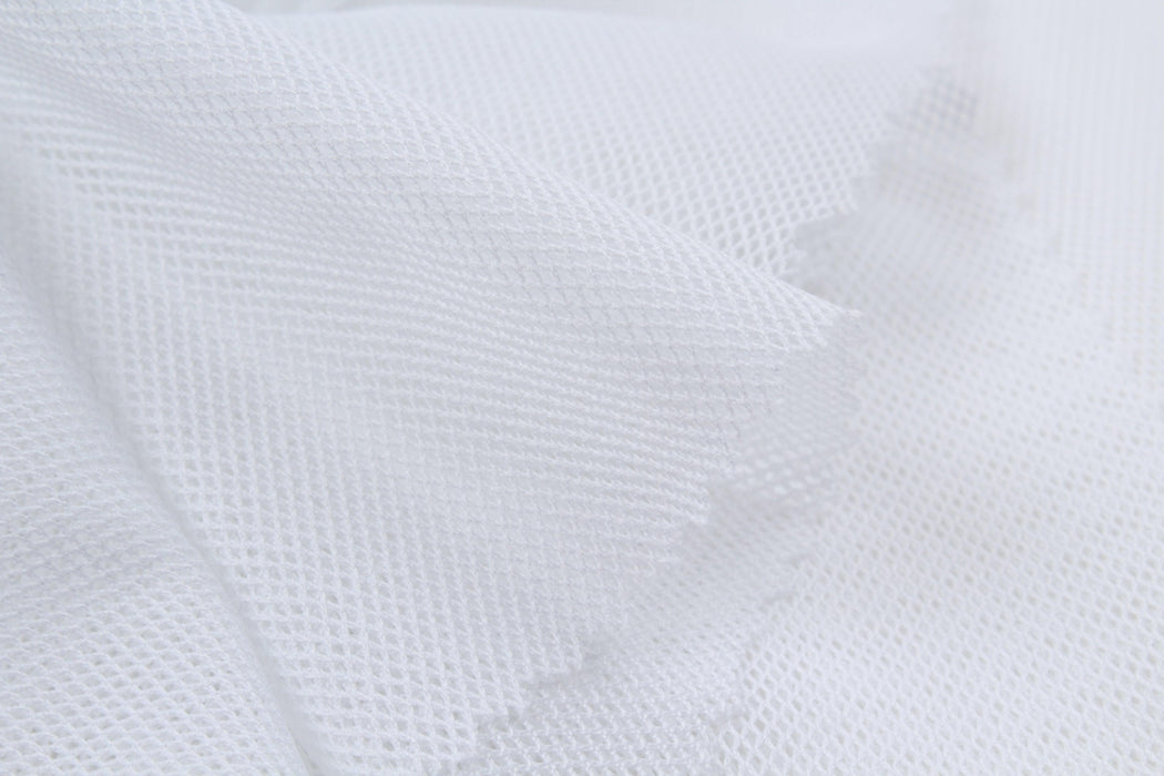 swatch-Seaqual™ Recycled Polyester Eyelet Mesh - Natural Stretch - 2 Colors Available-Fabric-FabricSight