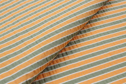 swatch-Seaqual™ Recycled Polyester and Cotton Wrinkled Effect Fabric - Stripes-Fabric-FabricSight