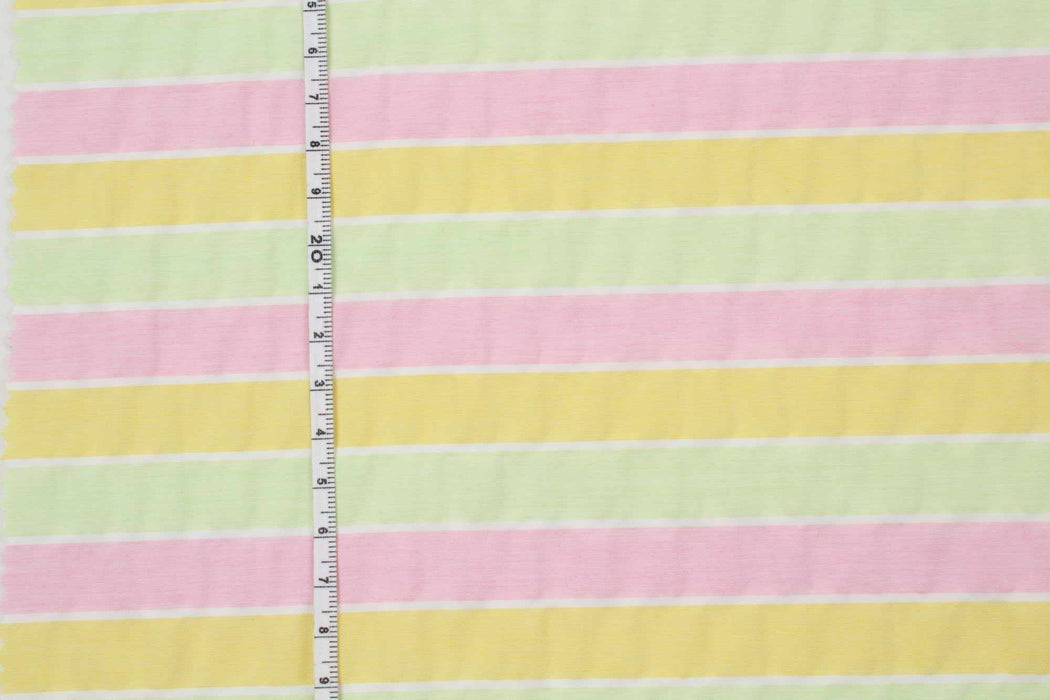 swatch-Seaqual™ Recycled Polyester and Ecovero Viscose Wrinkled Effect Fabric - Stripes-Fabric-FabricSight