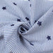 swatch-Seersucker Stripes Fabric with Stars Embroidery - Blue-Fabric-FabricSight