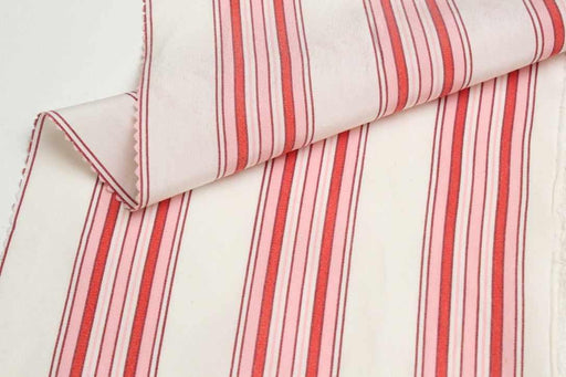 swatch-Silk Georgette Stripe Fabric – Burgundy & Pink – Fluid & Lightweight-Fabric-FabricSight