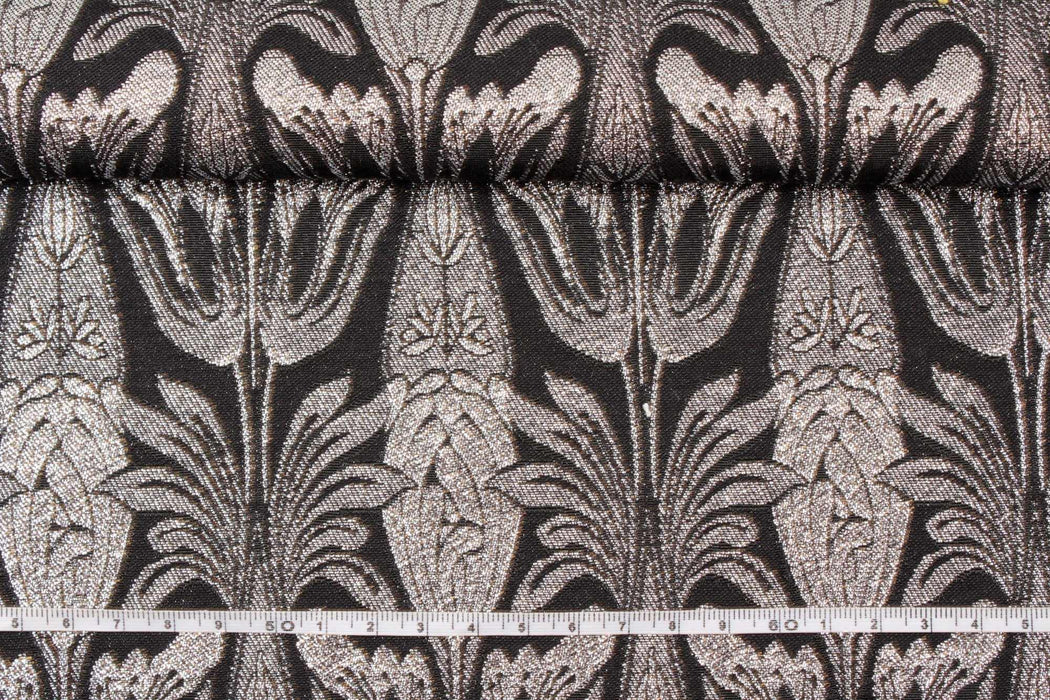 swatch-Silver Metallic Damask-Fabric-FabricSight