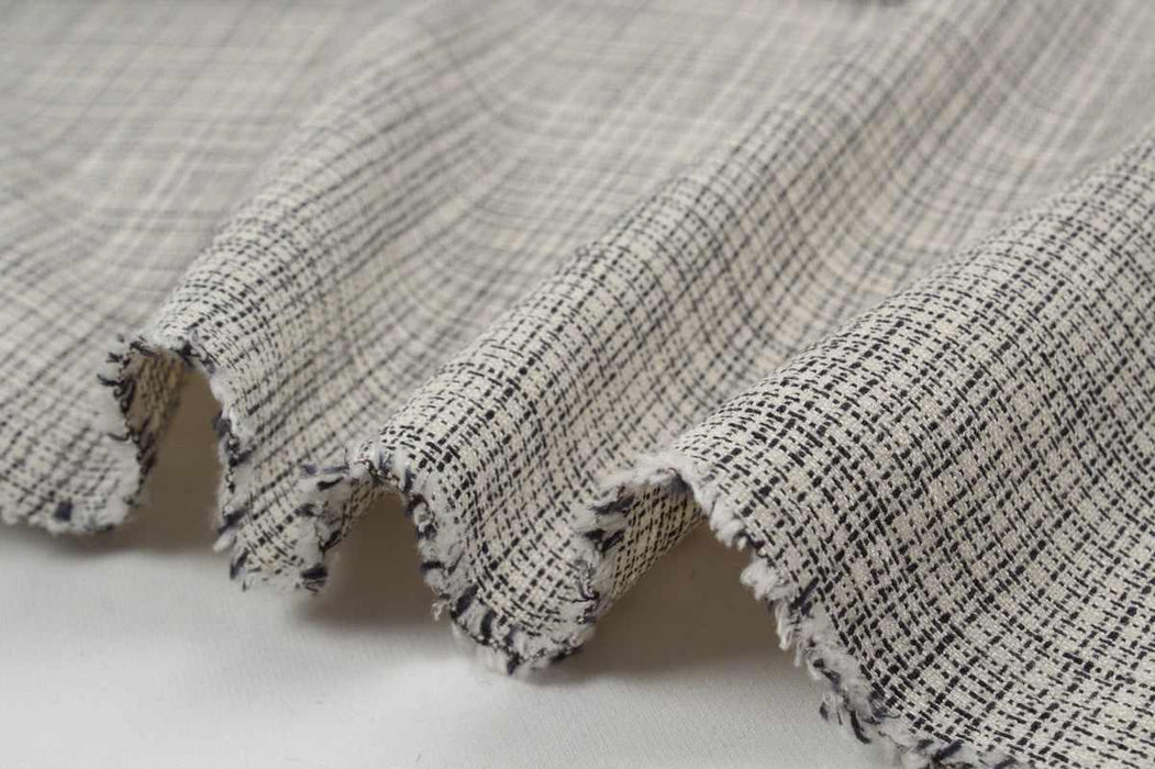 swatch-Soft Cotton Grisaille Fabric - Black and White-Fabric-FabricSight