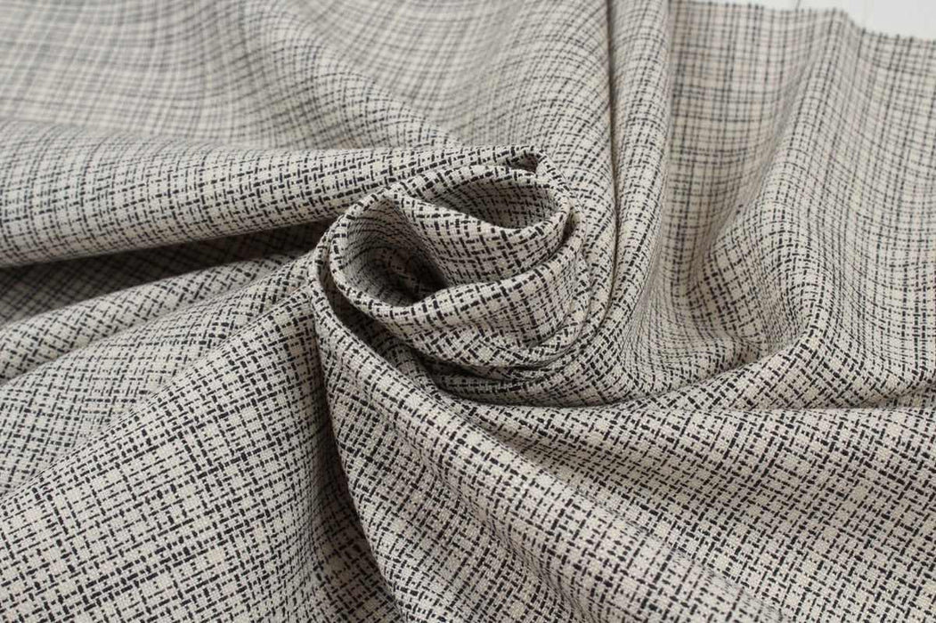 swatch-Soft Cotton Grisaille Fabric - Black and White-Fabric-FabricSight