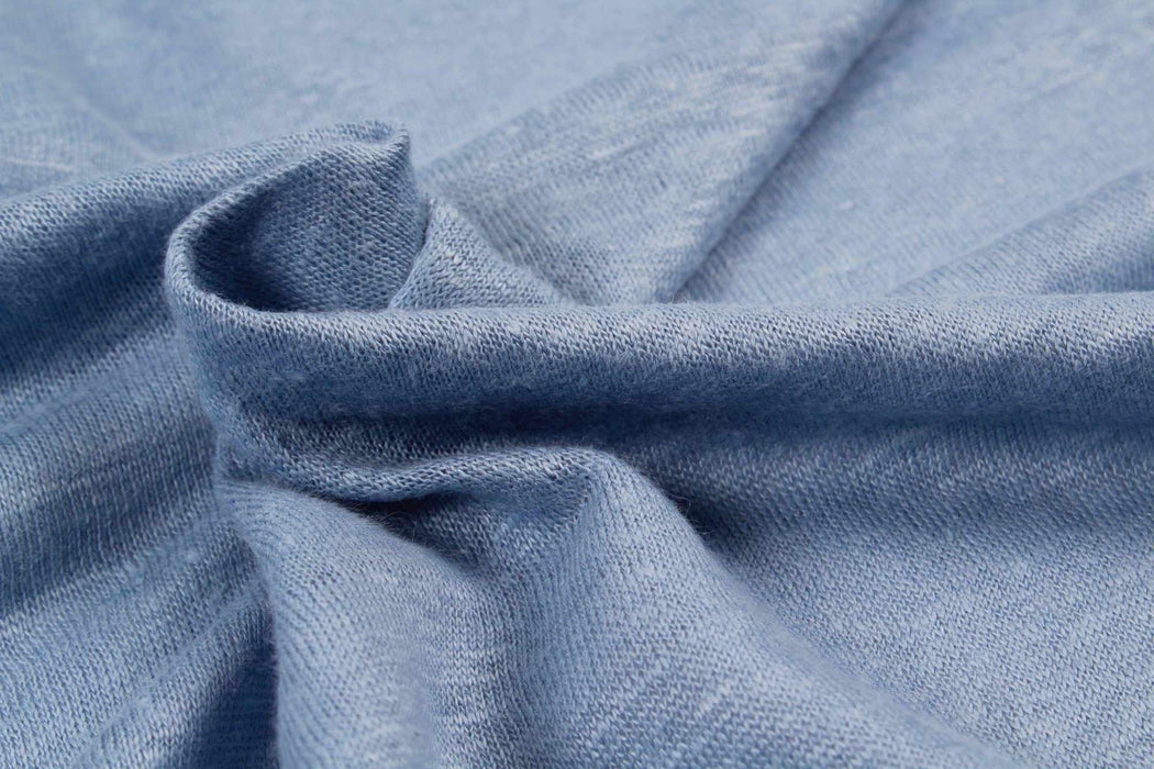 swatch-Soft Linen Single Jersey - Dolphin Blue-Fabric-FabricSight