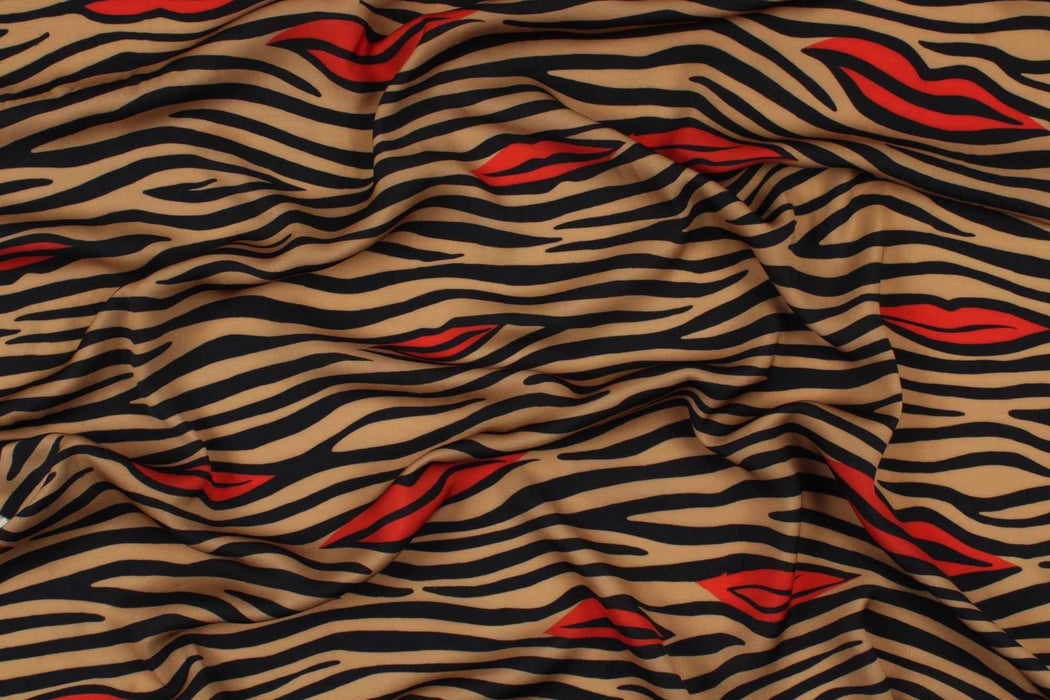swatch-Soft Printed Satin - Animal Print-Surplus-FabricSight