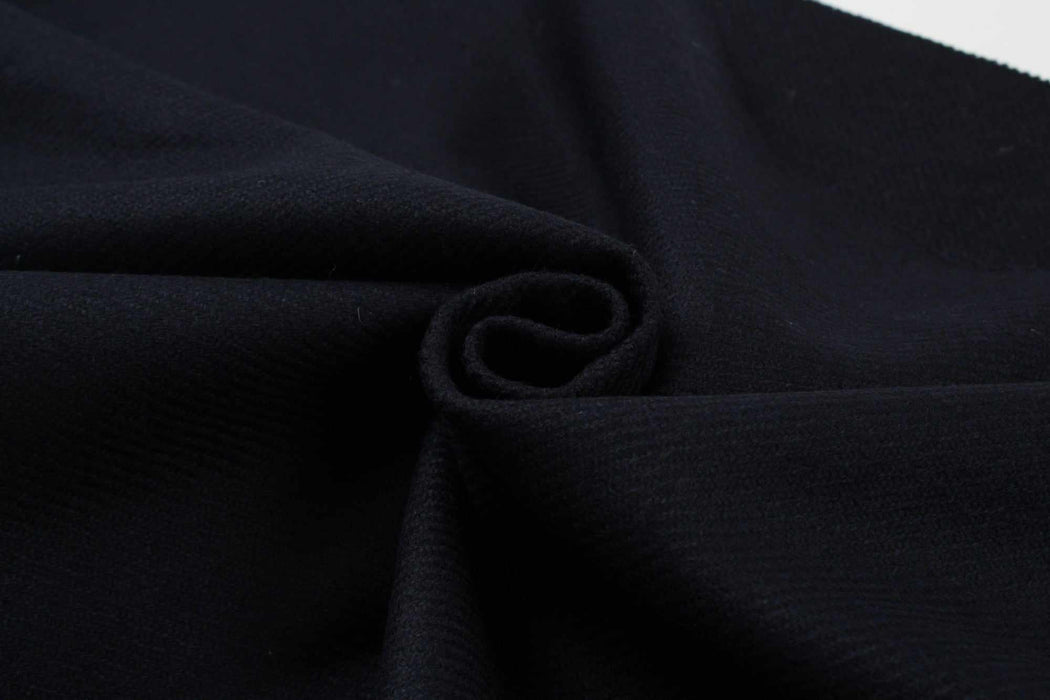 swatch-Soft Recycled Wool Twill for Coats - Navy-Fabric-FabricSight