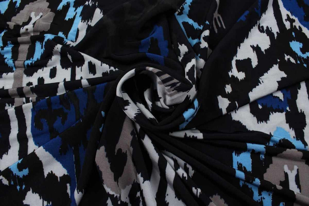 swatch-Soft Viscose Jersey - Stretch - Ikat Print-Fabric-FabricSight