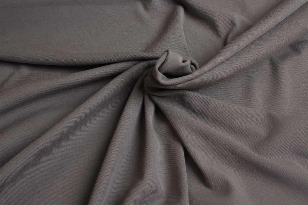 swatch-Stretch Cotton Crepe Jersey - Grey-Fabric-FabricSight