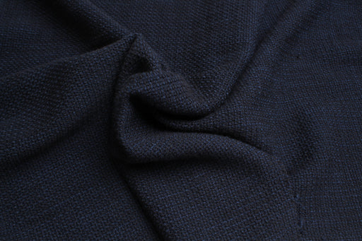 swatch-Stretch Cotton Tweed – Navy & Black – Spanish Deadstock-Fabric-FabricSight