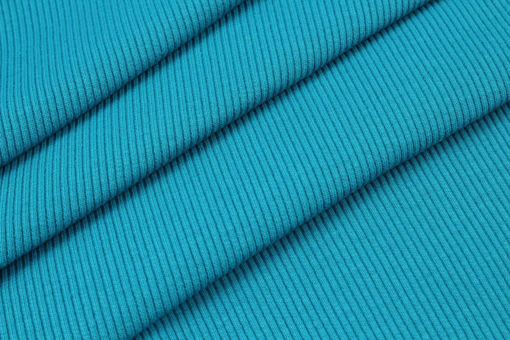 swatch-Stretch Organic Cotton Rib 2x2 for Tops - 32 Colors Available-Roll-FabricSight