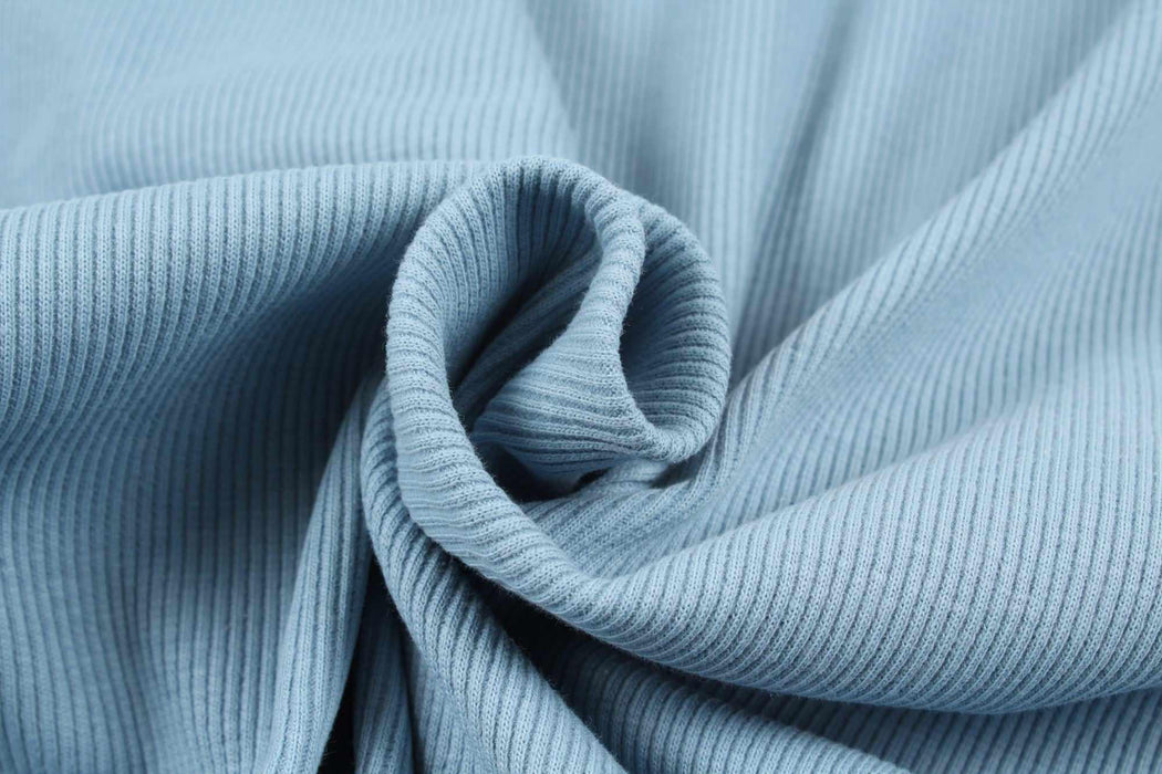 swatch-Stretch Organic Cotton Rib 2x2 for Tops - 32 Colors Available-Roll-FabricSight