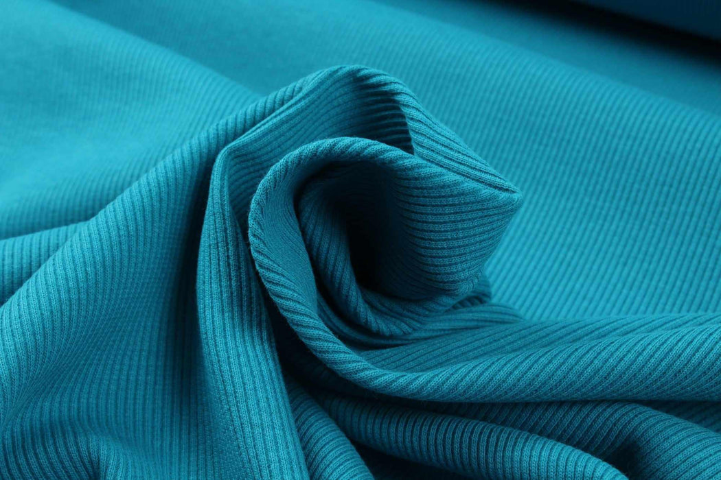 swatch-Stretch Organic Cotton Rib 2x2 for Tops - 32 Colors Available-Roll-FabricSight
