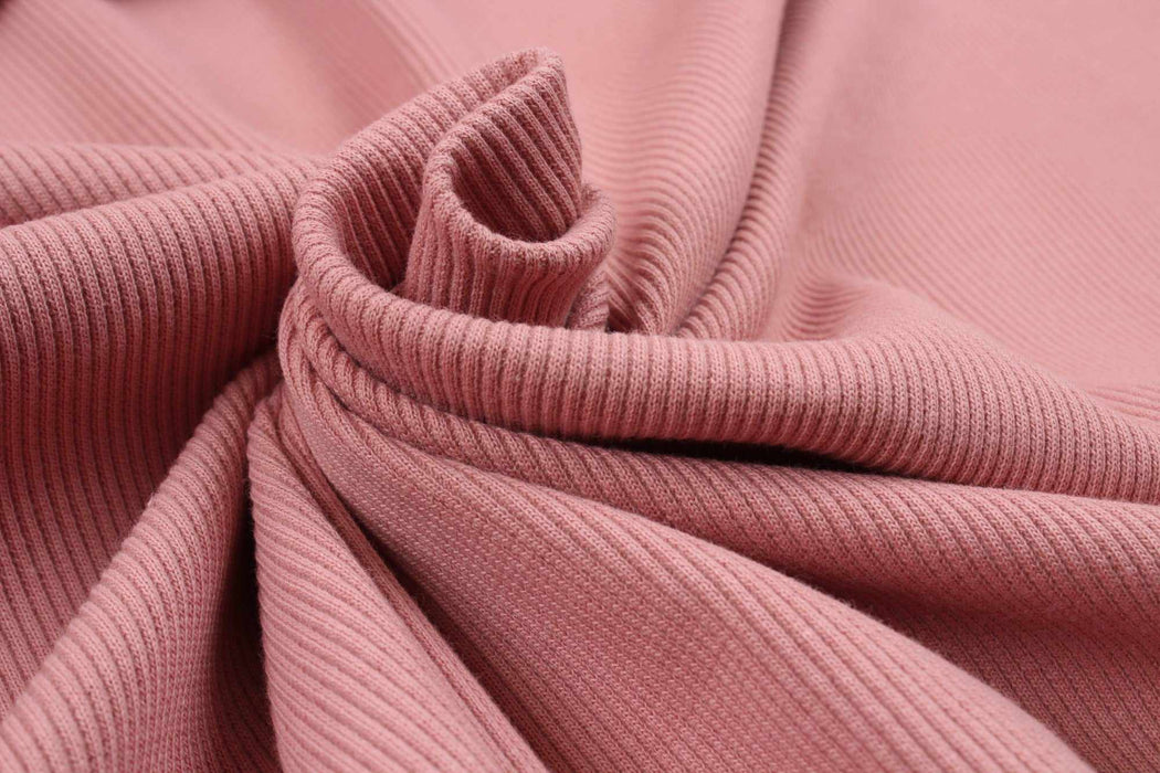 swatch-Stretch Organic Cotton Rib 2x2 for Tops - 32 Colors Available-Roll-FabricSight