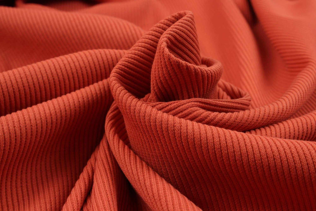 swatch-Stretch Organic Cotton Rib 2x2 for Tops - 32 Colors Available-Roll-FabricSight