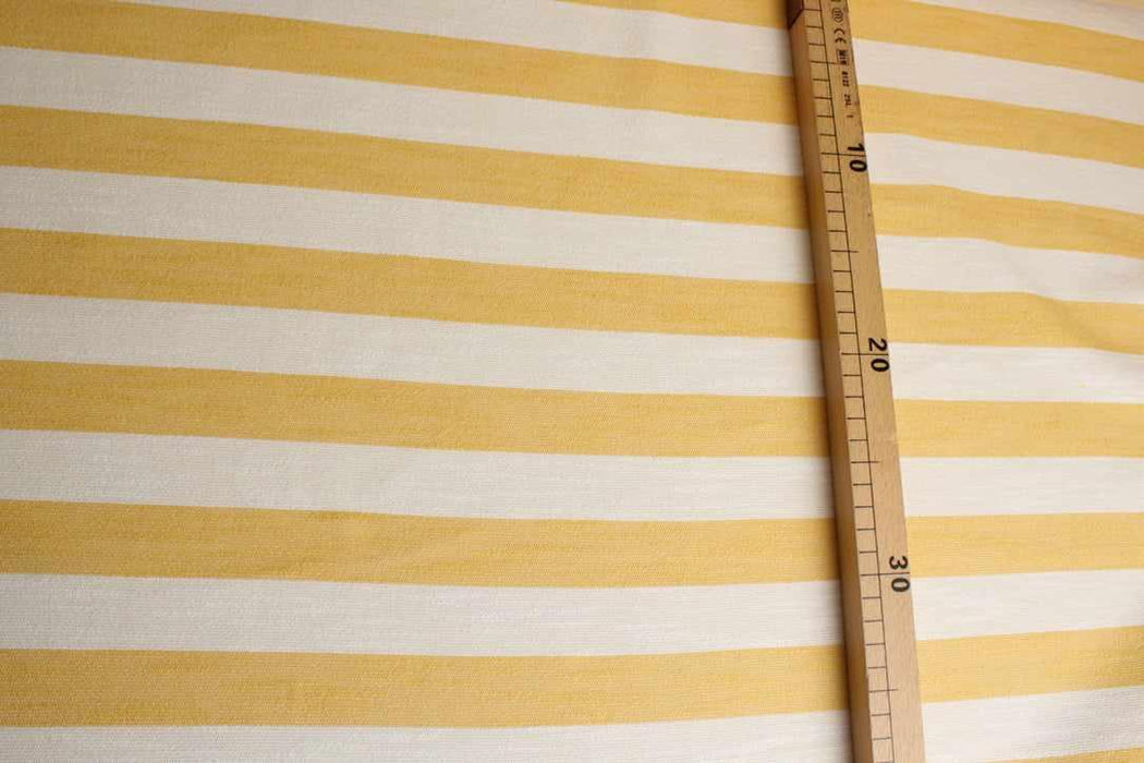 swatch-Stretch Slubbed Cotton Stripes - Yellow-Fabric-FabricSight