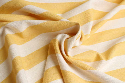 swatch-Stretch Slubbed Cotton Stripes - Yellow-Fabric-FabricSight