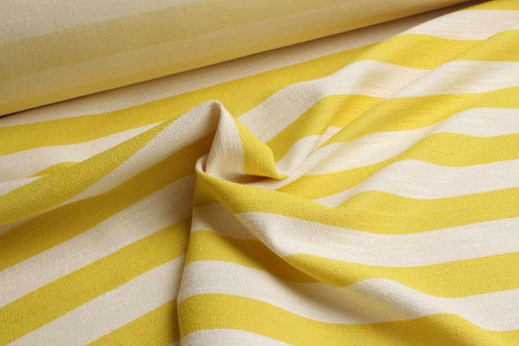 swatch-Stretch Slubbed Cotton Stripes - Yellow-Fabric-FabricSight