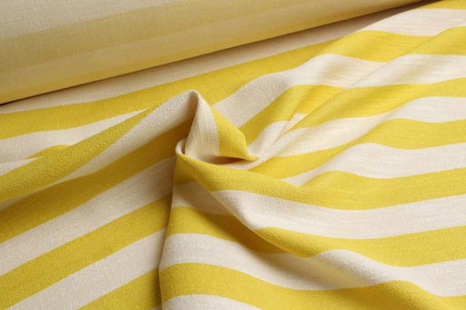 swatch-Stretch Slubbed Cotton Stripes - Yellow-Fabric-FabricSight