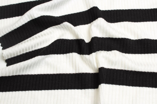 swatch-Stretch Viscose 2x2 Stripes Rib - 3 colors available-Fabric-FabricSight