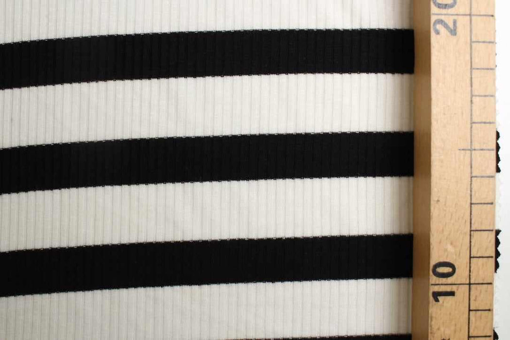 swatch-Stretch Viscose 2x2 Stripes Rib - 3 colors available-Fabric-FabricSight