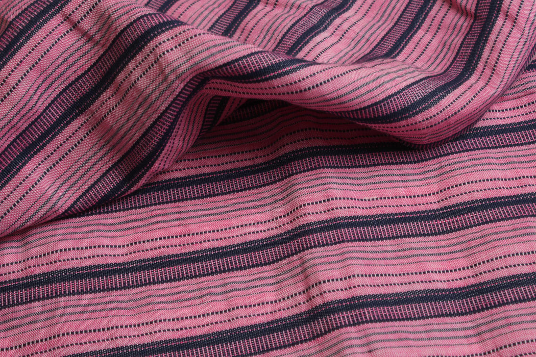 swatch-Striped Jacquard Shirting – Viscose Linen Cotton-Fabric-FabricSight