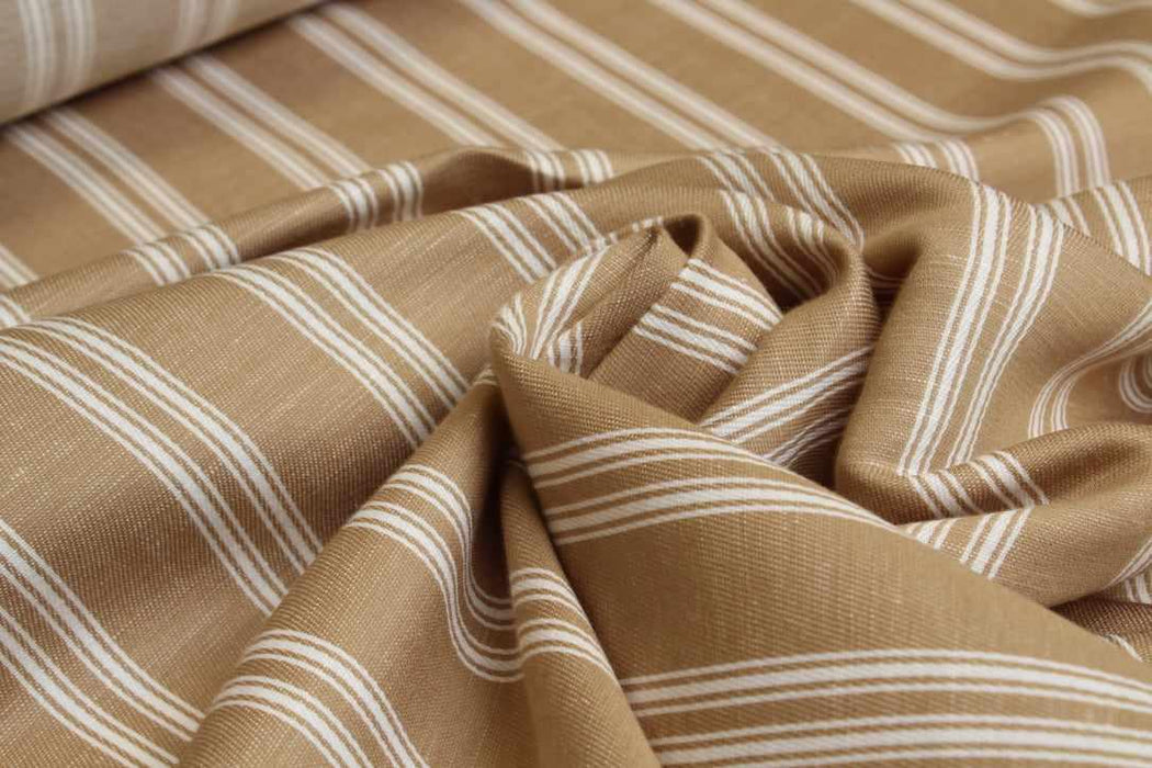 swatch-Stripes Linen Cotton Twill for Dresses and Trousers-Fabric-FabricSight