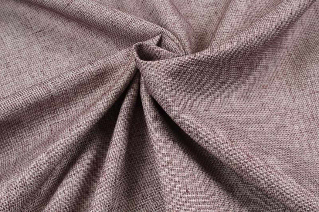 swatch-Structured Linen Cotton - Yarn dyed - Micro Pattern Wine Color-Fabric-FabricSight