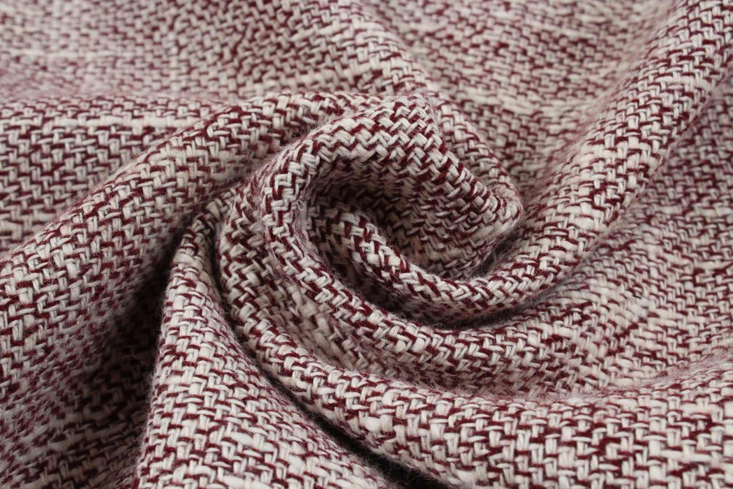 swatch-Summer Tweed Slubbed - Burgundy-Fabric-FabricSight