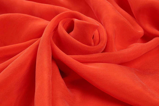 swatch-Vegan silk - Cupro Satin - SCARLET (+50 Colors Available)-Fabric-FabricSight