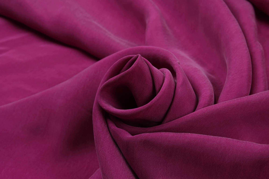 swatch-Vegan silk - Cupro Satin - SCARLET (+50 Colors Available)-Fabric-FabricSight