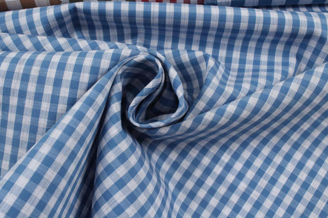 swatch-Vichy Cotton - Rustic Look - Small and Medium Checks-Fabric-FabricSight