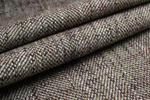 swatch-Virgin Wool & Cotton Herringbone Coating – Yarn Dyed – Grey & Brown Mélange-Fabric-FabricSight