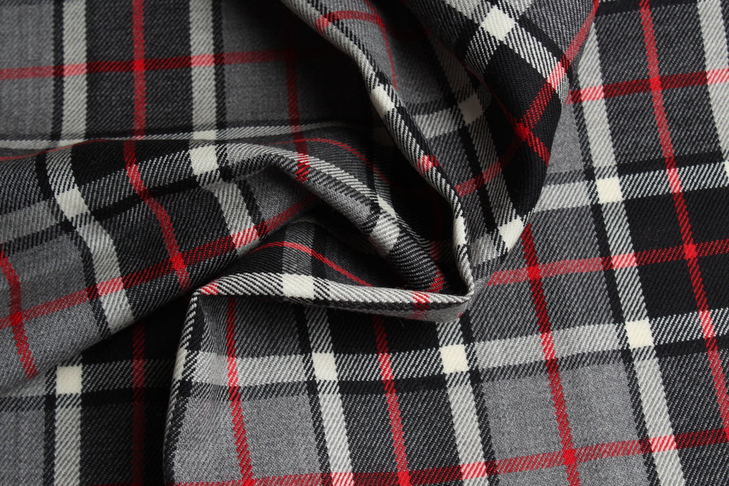 swatch-Virgin Wool Plaid for Blazers and Coats from Luxury Maison-Fabric-FabricSight