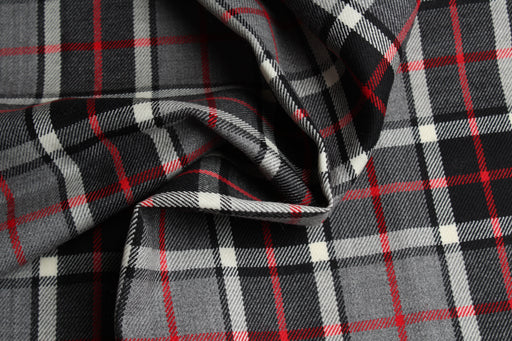 swatch-Virgin Wool Plaid for Blazers and Coats from Luxury Maison-Fabric-FabricSight
