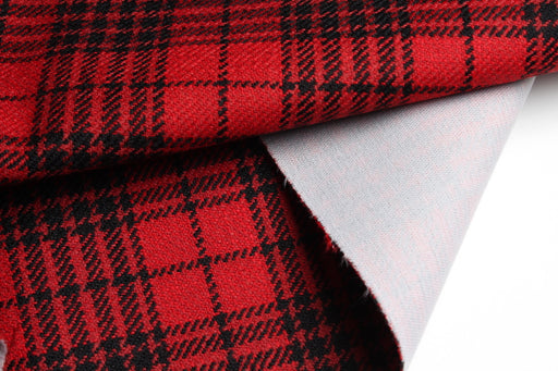 swatch-Virgin Wool Tartan Coating – Structured Wool Check – Designer Deadstock-Fabric-FabricSight