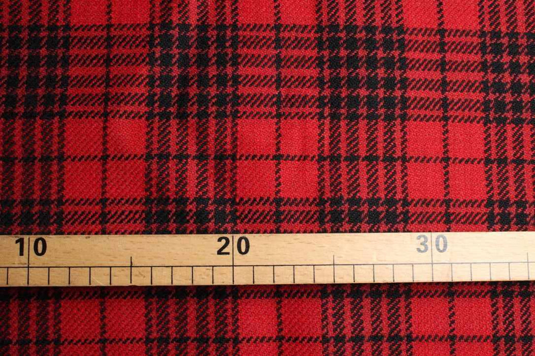 swatch-Virgin Wool Tartan Coating – Structured Wool Check – Designer Deadstock-Fabric-FabricSight