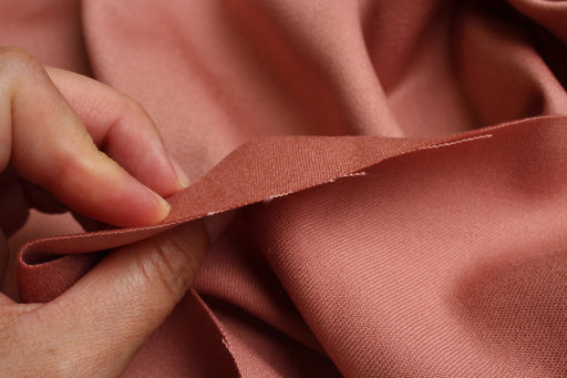swatch-Virgin Wool with Tencel Fabric for Trousers and Blazers - Dark Coral-Fabric-FabricSight