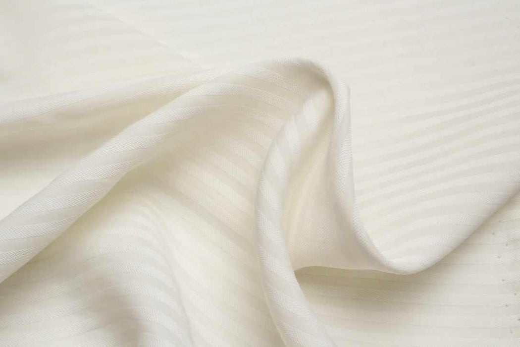 swatch-Viscose-Cotton Fine Stripe Gauze, Off-White-Fabric-FabricSight