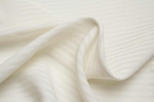 Viscose-Cotton Fine Stripe Gauze, Off-White-Fabric-FabricSight