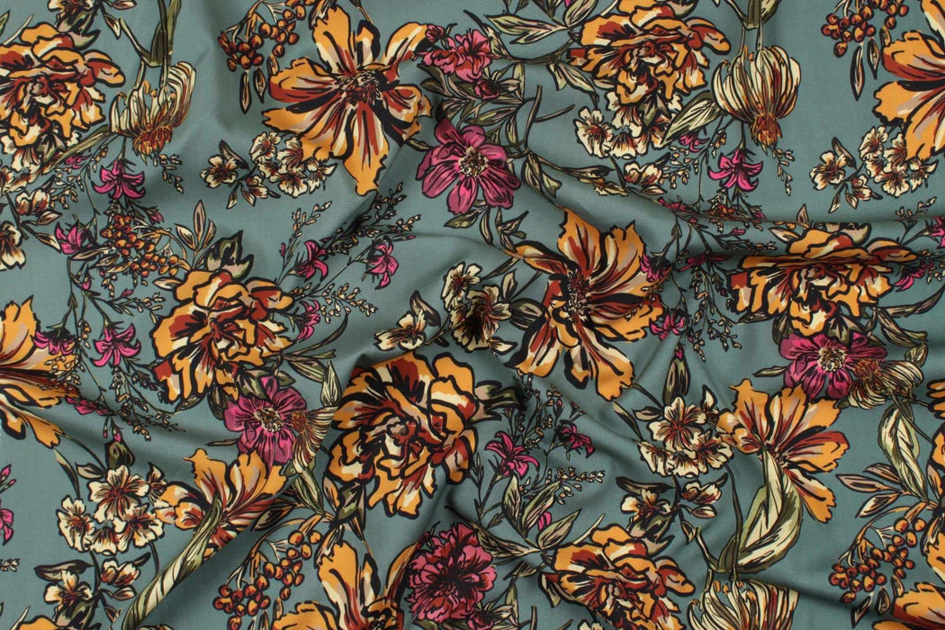 swatch-Viscose Poplin - Floral-Surplus-FabricSight