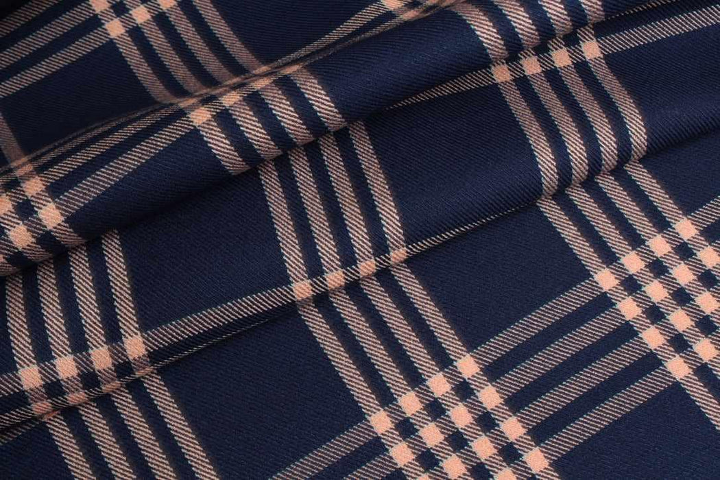 swatch-Viscose & Tencel™ Twill – Stripes and Checks – Spanish Deadstock Fabric-Fabric-FabricSight