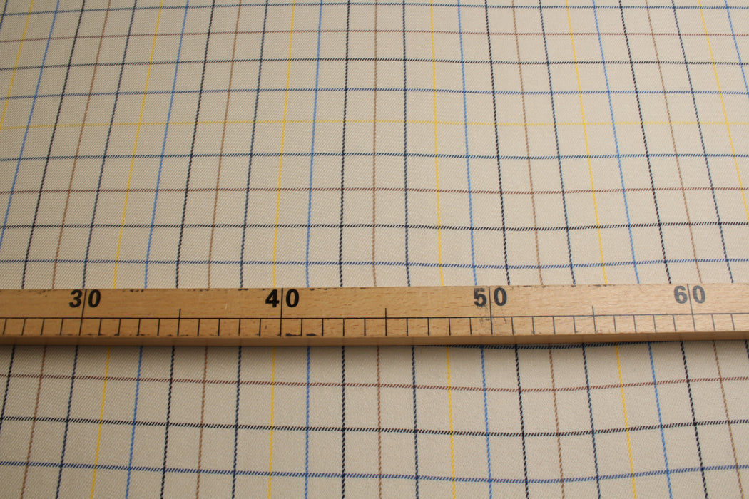 swatch-Viscose Tencel™ Windowpane Check Fabric – Spanish Deadstock-Fabric-FabricSight