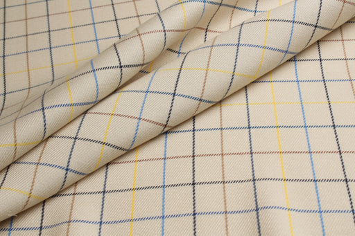 swatch-Viscose Tencel™ Windowpane Check Fabric – Spanish Deadstock-Fabric-FabricSight