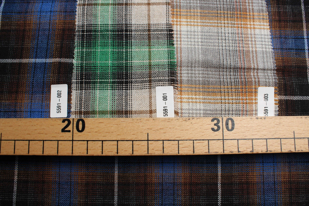 swatch-Wool Viscose Blend Overshirts Fabric - Checks-Fabric-FabricSight