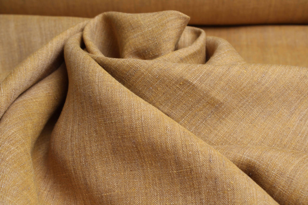 swatch-Yarn Dyed, Mid-Weight washed Linen-Fabric-FabricSight