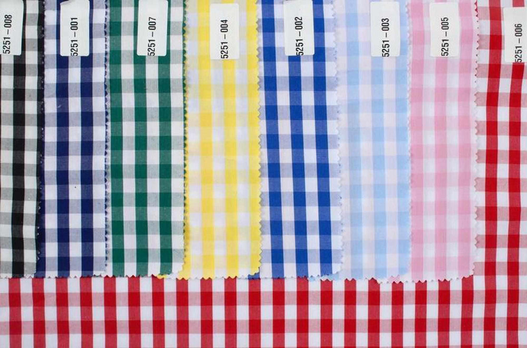 swatch-Yellow Vichy Cotton Poplin - Ne 60/2 - 8 colors stock service-Fabric-FabricSight