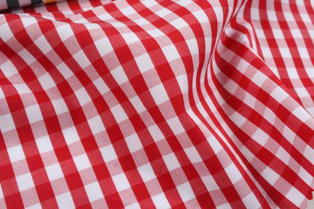swatch-Yellow Vichy Cotton Poplin - Ne 60/2 - 8 colors stock service-Fabric-FabricSight